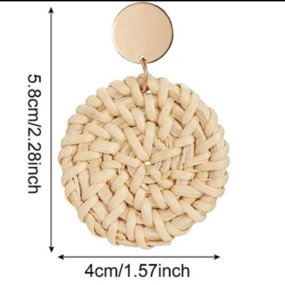 3/$20 Cabo Boho rattan earrings - summer, beach, vacation earrings - Picture 2 of 2